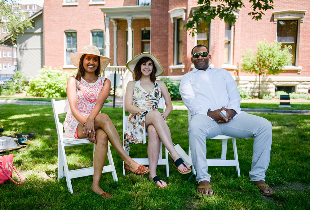Photograph of 3 friends at the Presidential Site.