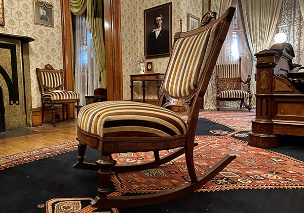 Bedroom rocking chair side